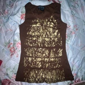 Y2k brown and gold tank top